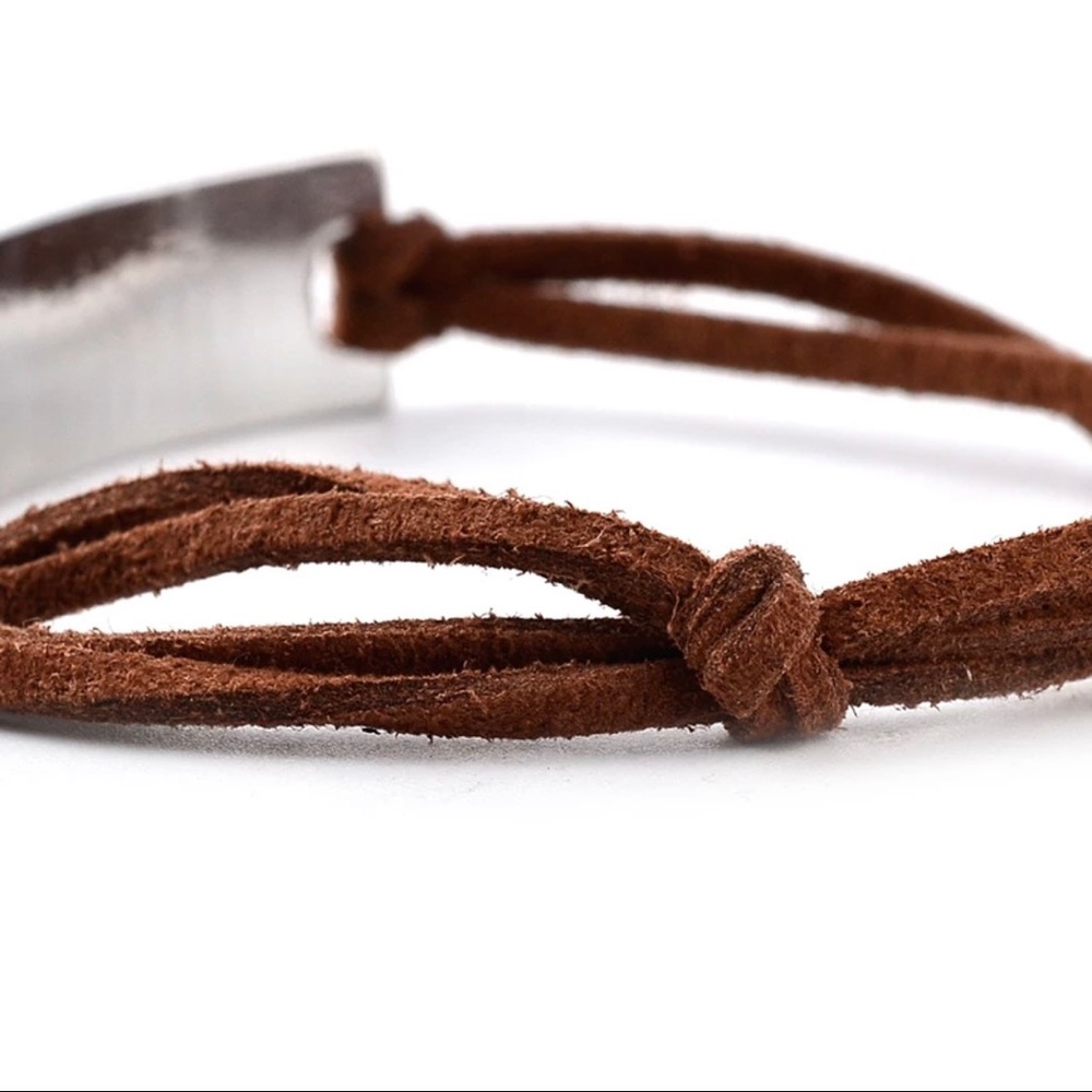 Leather Inspirational quote Bracelet - Picture 2 of 5